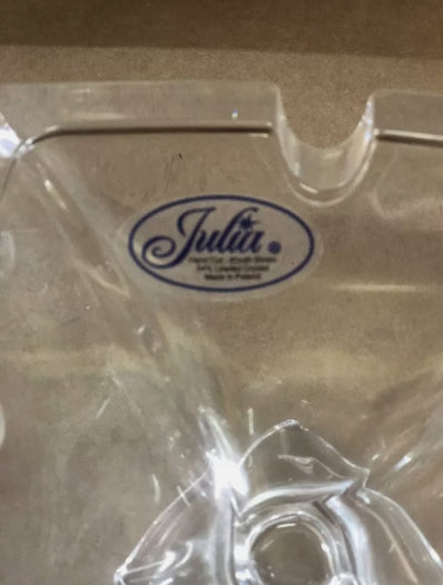 Cristal Ashtray Made In Poland 5 1/4”Square