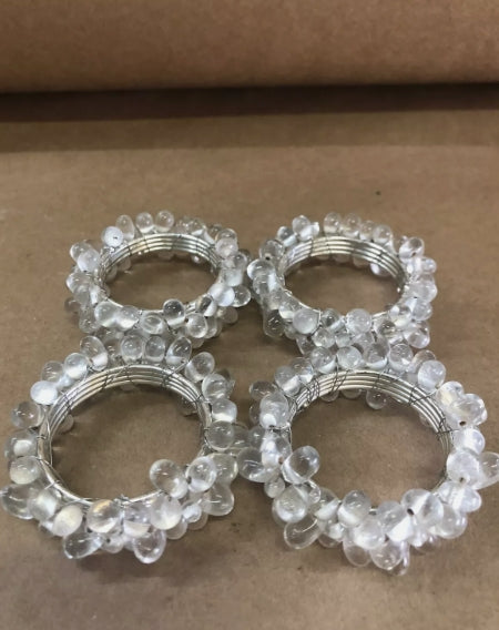 Crystal Beads on Silver Napkin Holder