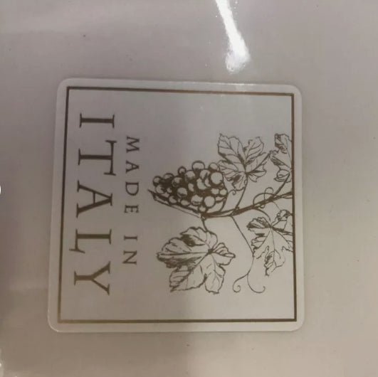 Square Ceramic PASTA Serving Plate Set Of 2 15.5” X 15.5” Made In Italy LAST SET